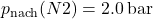p_{\textrm{nach}} (\ce{N2}) = 2.0 \, \text{bar}