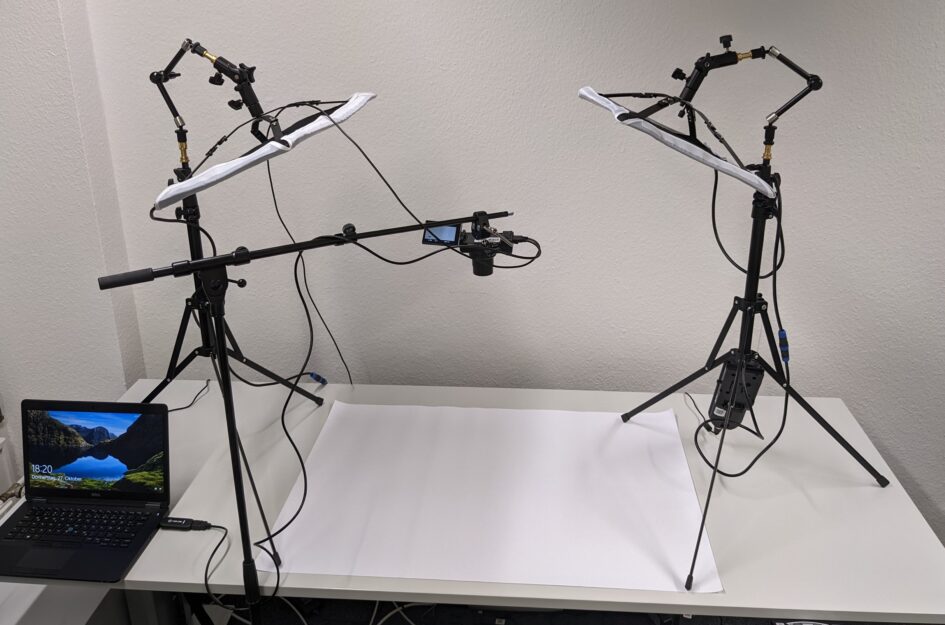 Aufbau Licht und Kamera für Legetrick