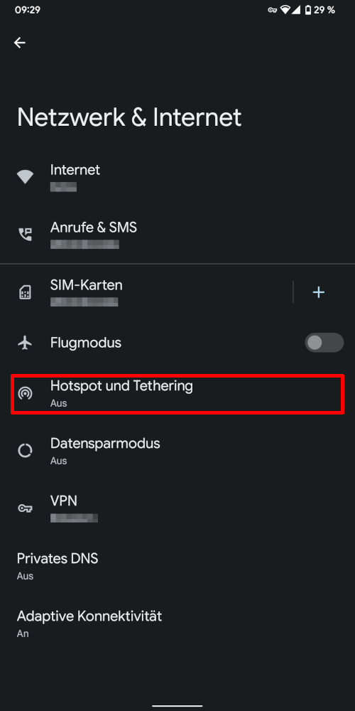 Screenshot: Netzwerk & Internet