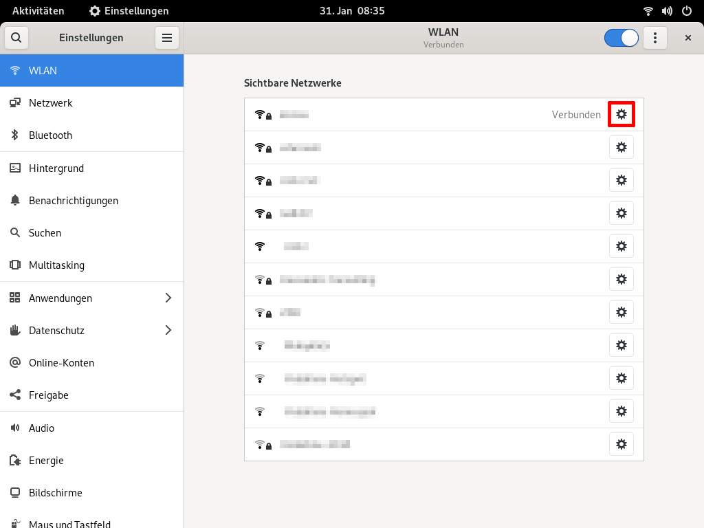 Screenshot: WLAN