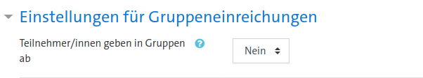 Optionen bei ausgeschalteten Gruppeneinreichungen