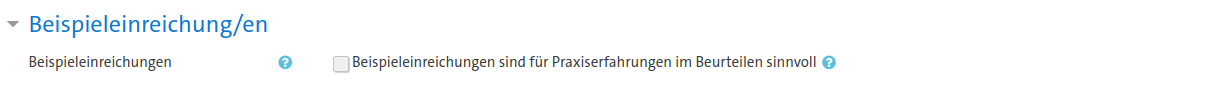 Optionen 'Beispieleinreichung'