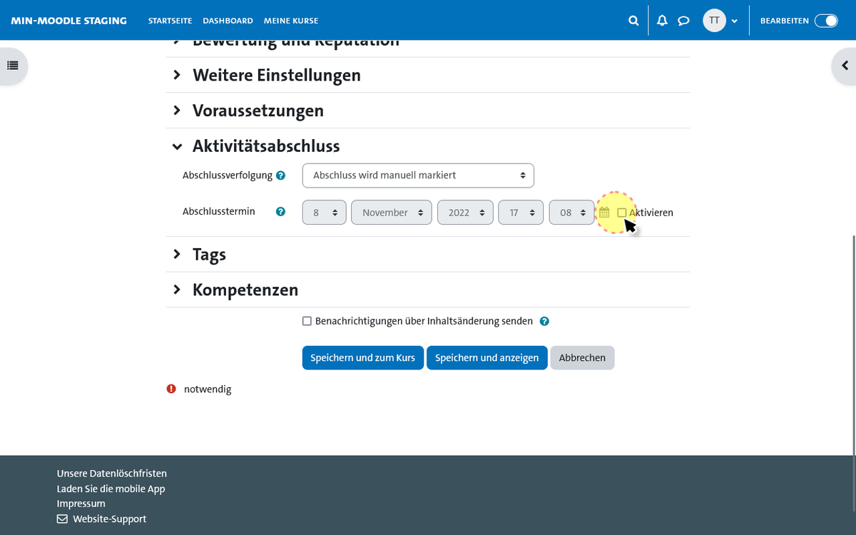 overflow erstellen - Abschluss