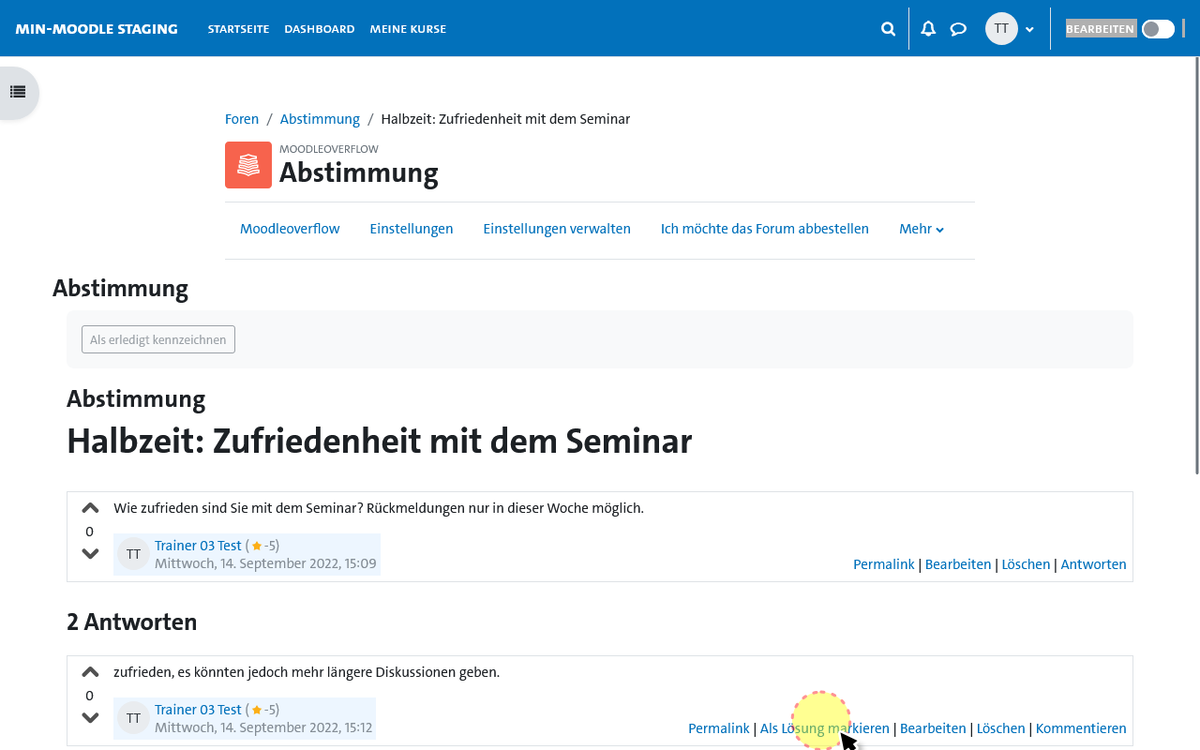 Antwort als gelöst markieren