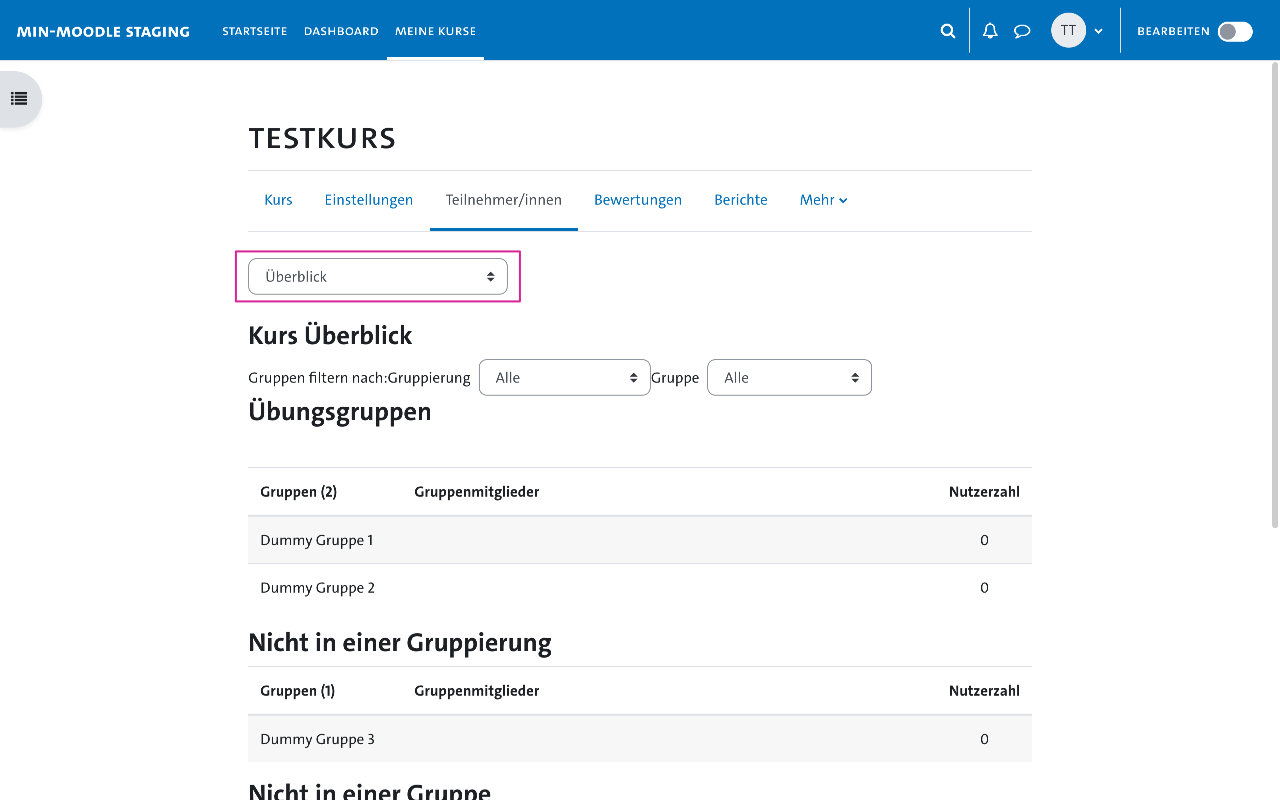 Gruppen einrichten - Überblick