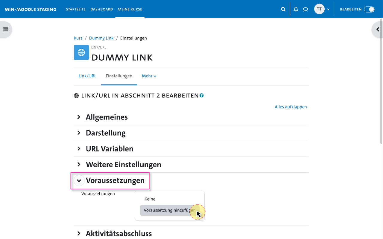 Inhalte für Gruppen - Inhalte für einzelne Gruppen freigeben in MIN-Moodle 3