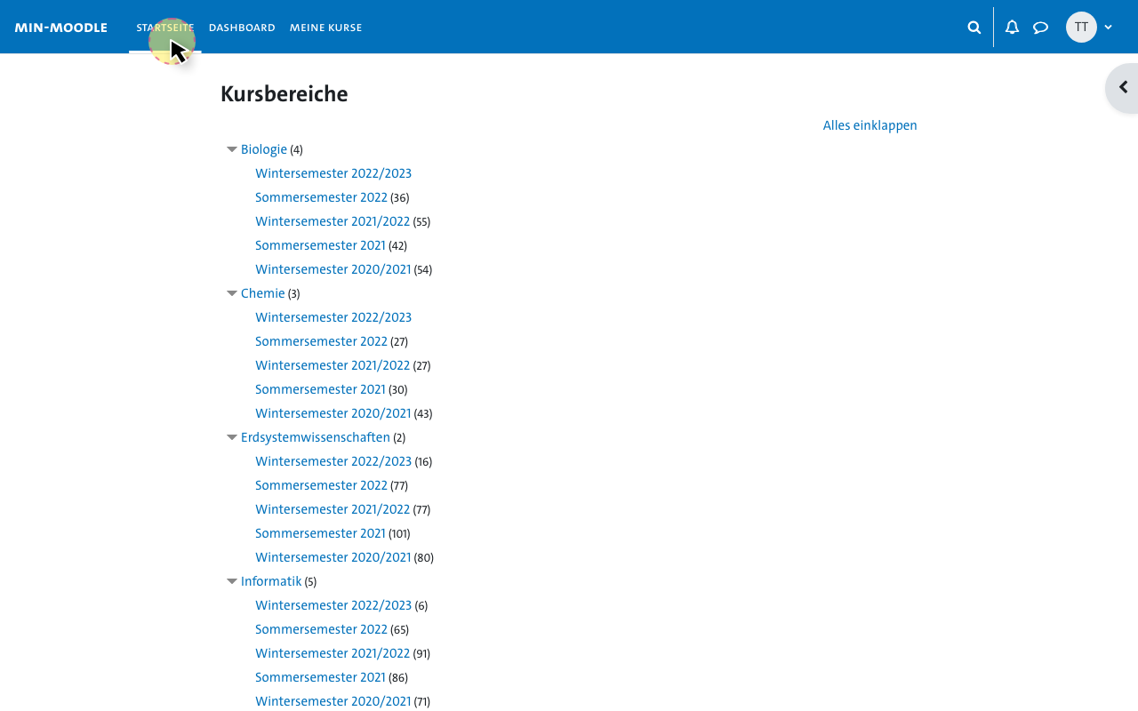 Moodle Startseite