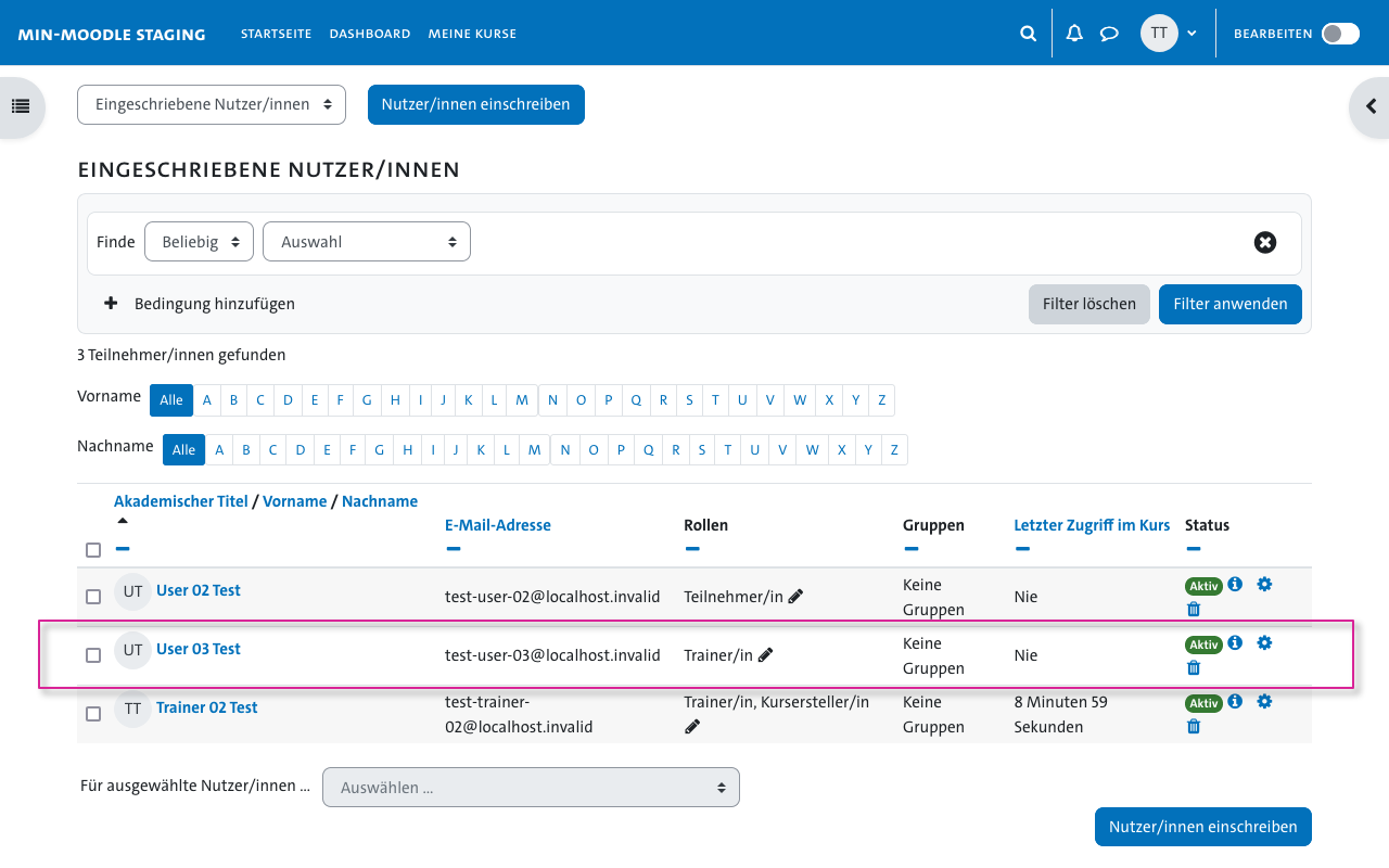 Trainer hinzufuegen - Rollenzuweisung