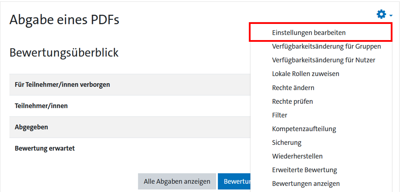 Abb.1: Einstellungen bearbeiten