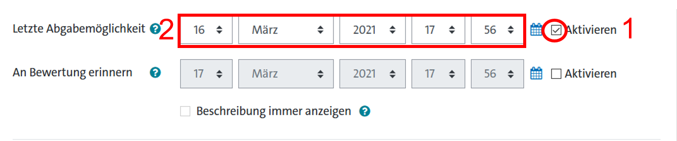 Abb.2: Datum setzen
