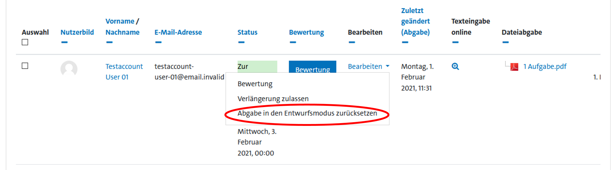 Verlängerung zulassen – Schritt 3