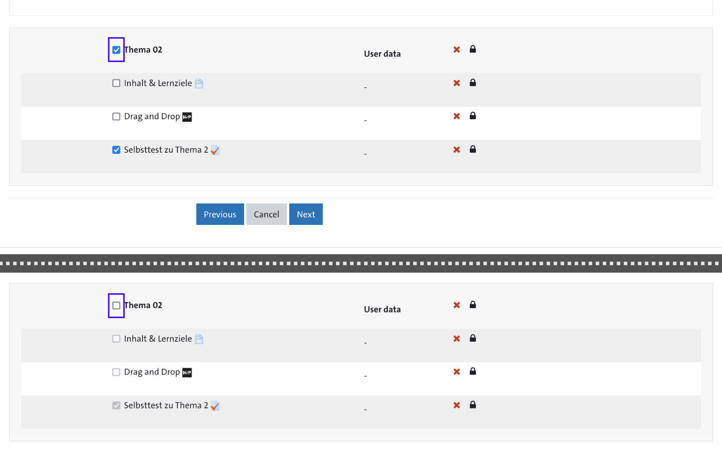 Screenshot: Backup settings dialog box - 2 all-none