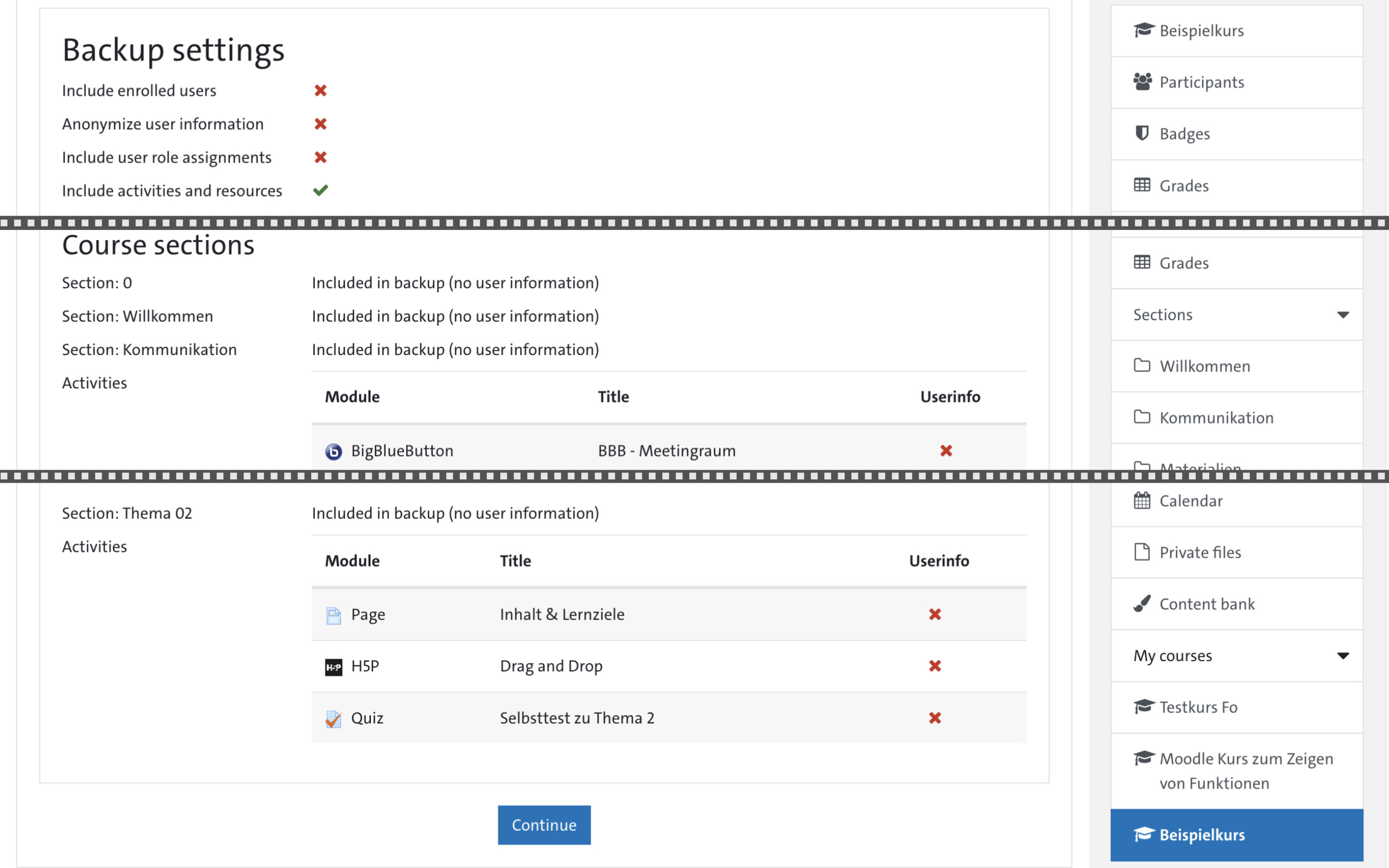 Screenshot: Restore backup dialog box - 1. Confirm