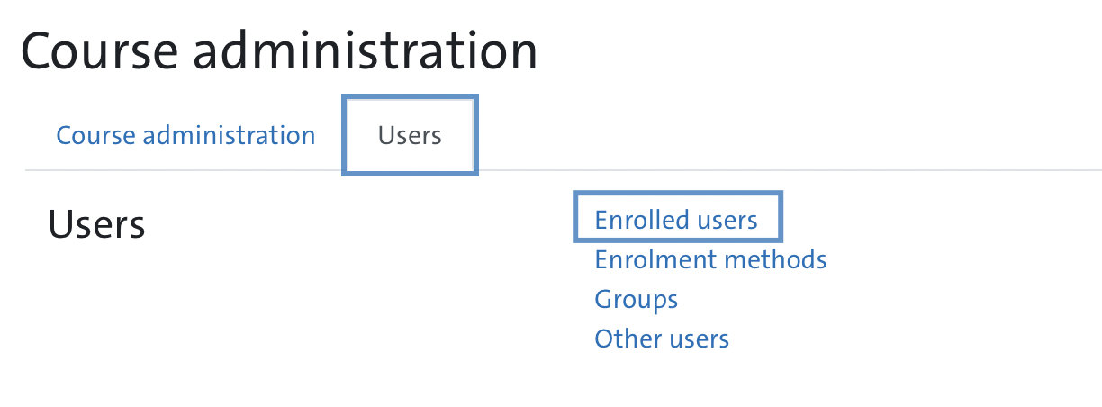 Fig.13: Menu path to add more teachers, tutors or correction assistants in MIN Moodle (part 2/3)