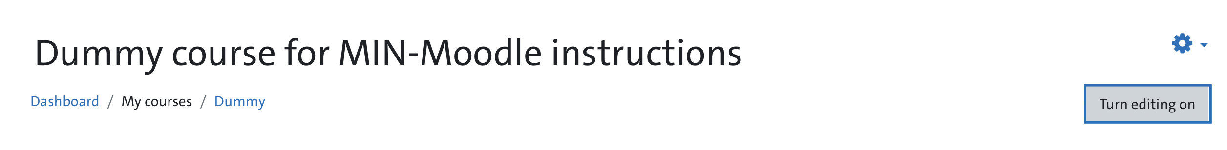 Fig.17: Edit course in MIN-Moodle