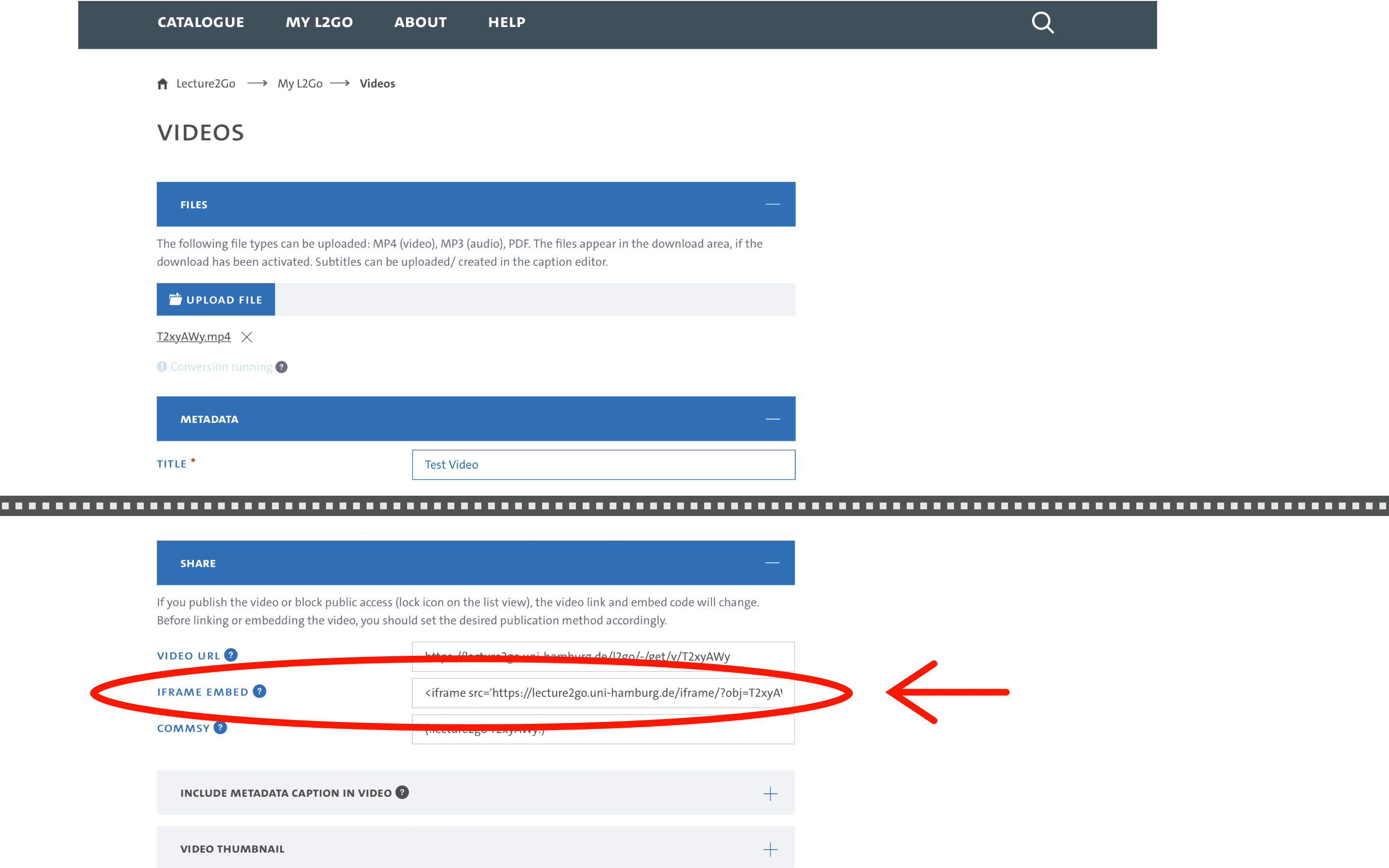 Fig.28: IFrame code in edit mode