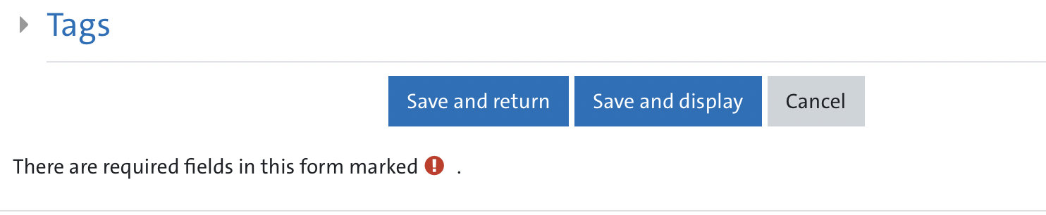 Fig.4: Save new course in MIN Moodle