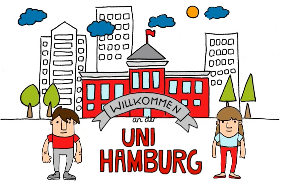 Grafik: Willkommen an der Uni Hamburg